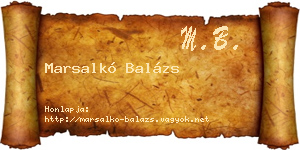 Marsalkó Balázs névjegykártya